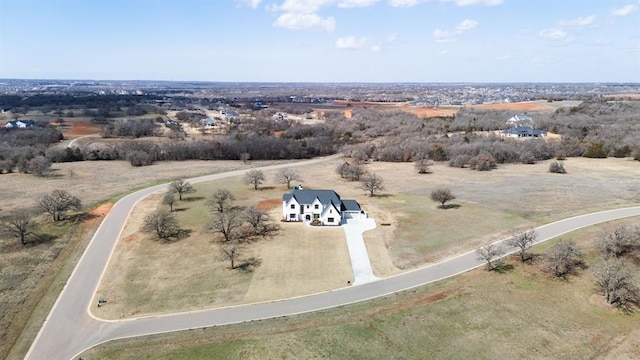 bird's eye view with a rural view