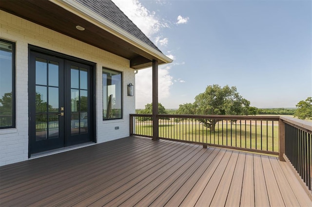 2909 High View Dr, Arcadia, OK 73007 - deck with french doors