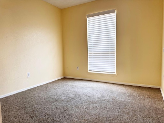 carpeted empty room with a healthy amount of sunlight and baseboards