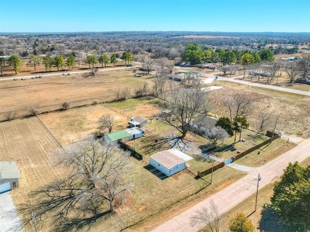 bird's eye view with a rural view