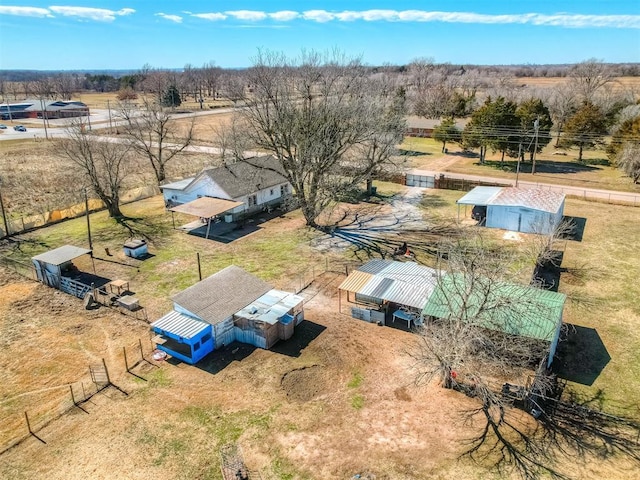 drone / aerial view featuring a rural view