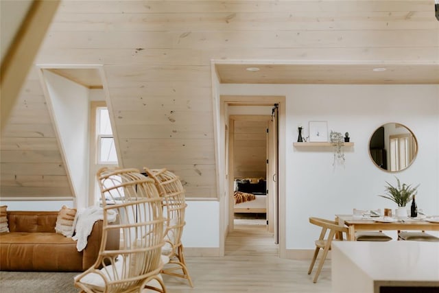 living area featuring light wood-type flooring