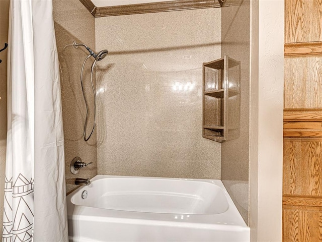 bathroom featuring shower / bath combination with curtain