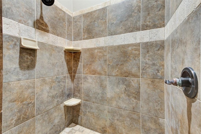 details with tiled shower