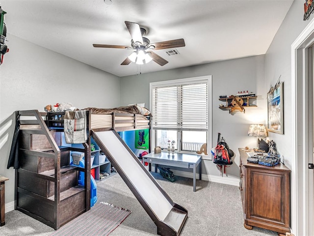 344750 E 830th Rd, Chandler, OK 74834 - bedroom with carpet flooring, baseboards, and a ceiling fan
