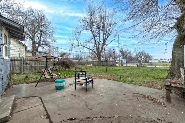 view of patio featuring a fenced backyard