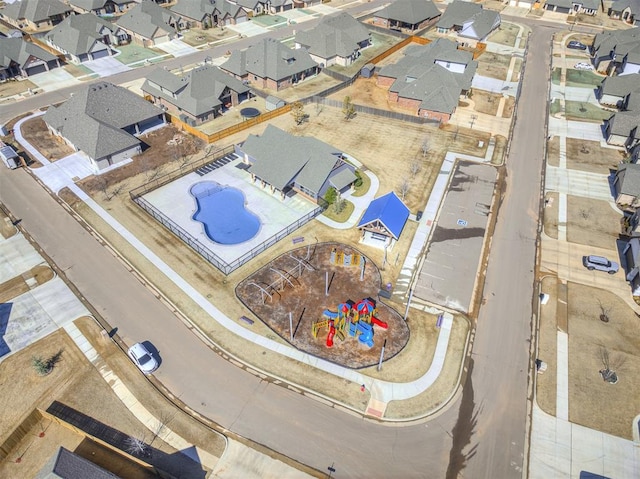 drone / aerial view featuring a residential view