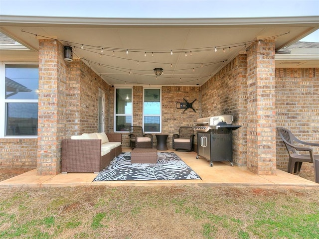 view of patio / terrace featuring an outdoor hangout area