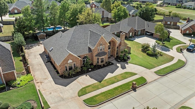 aerial view featuring a residential view