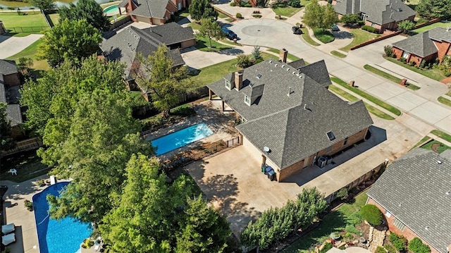 aerial view with a residential view