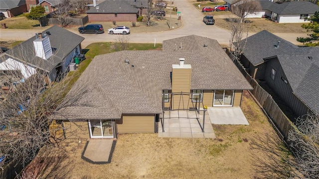 aerial view featuring a residential view