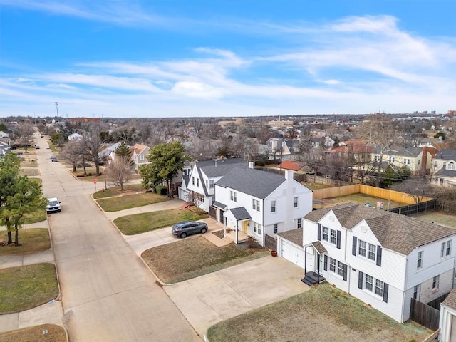 drone / aerial view with a residential view