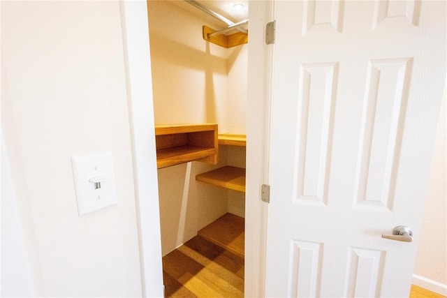 spacious closet with wood finished floors