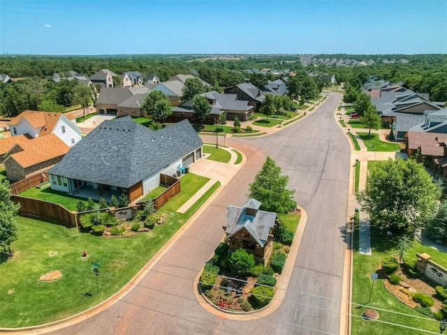 aerial view with a residential view