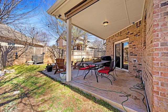 view of patio / terrace featuring fence private yard