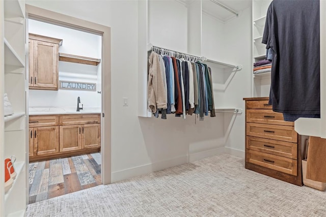 spacious closet featuring a sink