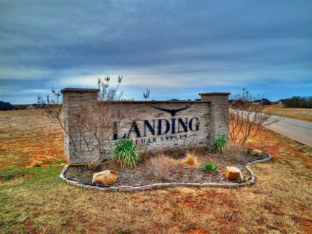 view of community sign