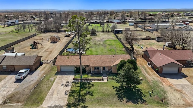 bird's eye view with a residential view