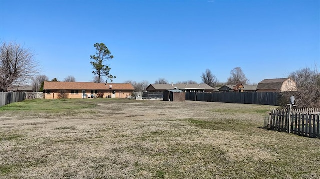 view of yard with fence