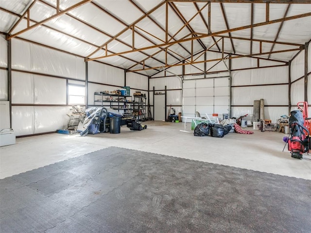 garage featuring metal wall