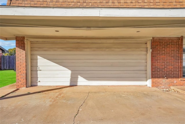 view of garage