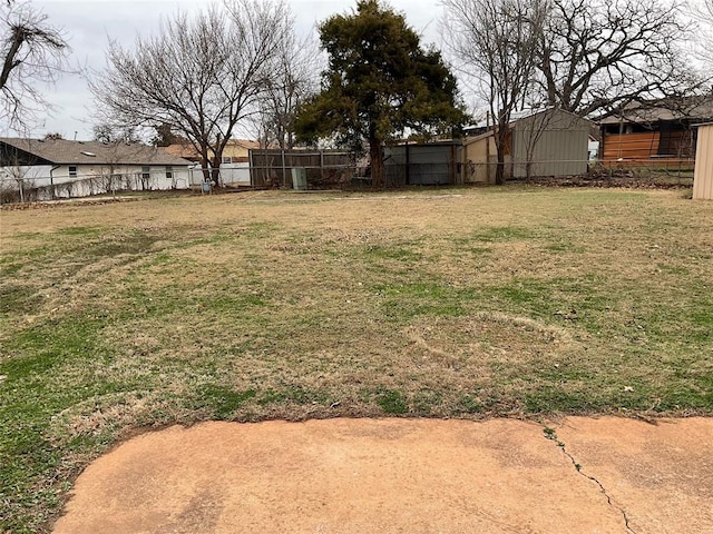 view of yard with fence