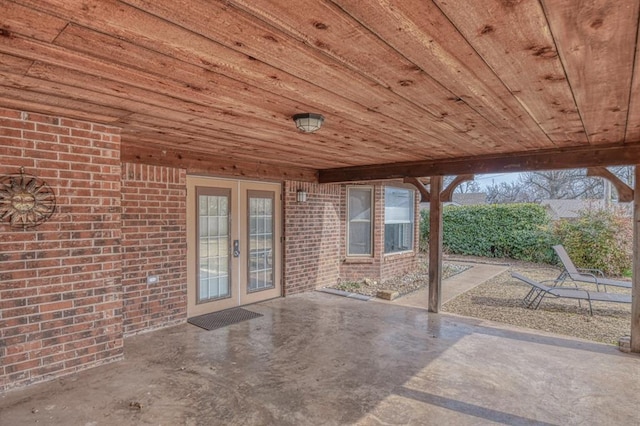 view of patio with french doors