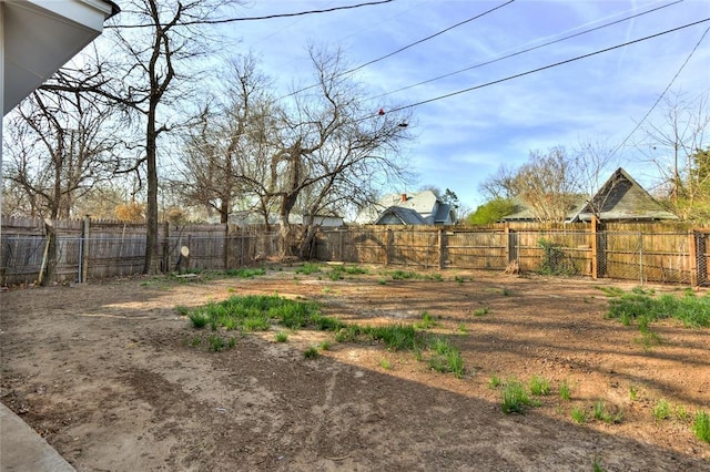 view of yard with fence