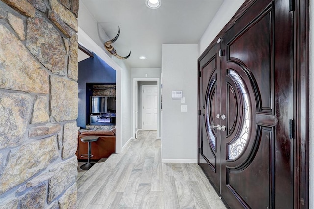 entryway with baseboards