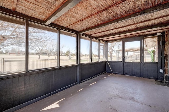 view of unfurnished sunroom