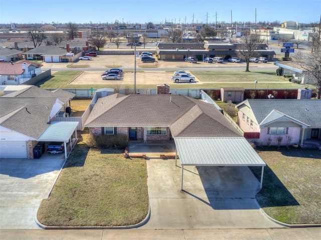 bird's eye view with a residential view