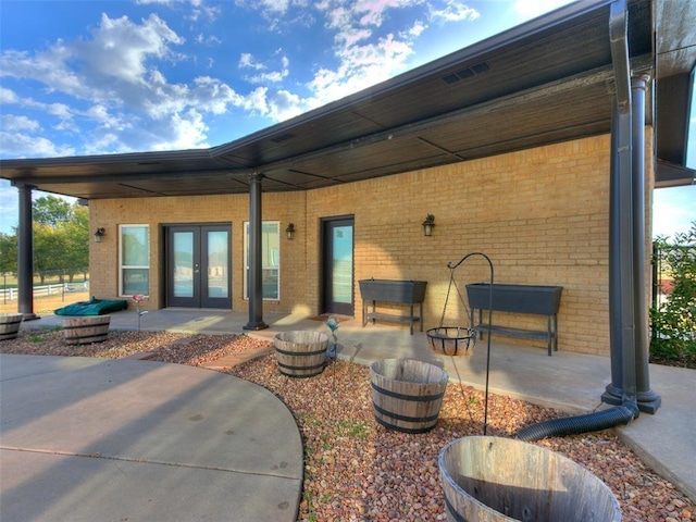 view of patio / terrace featuring french doors