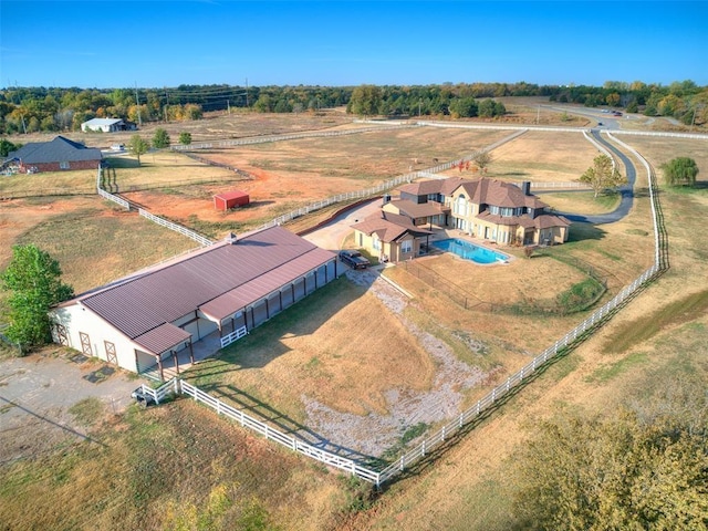 drone / aerial view featuring a rural view