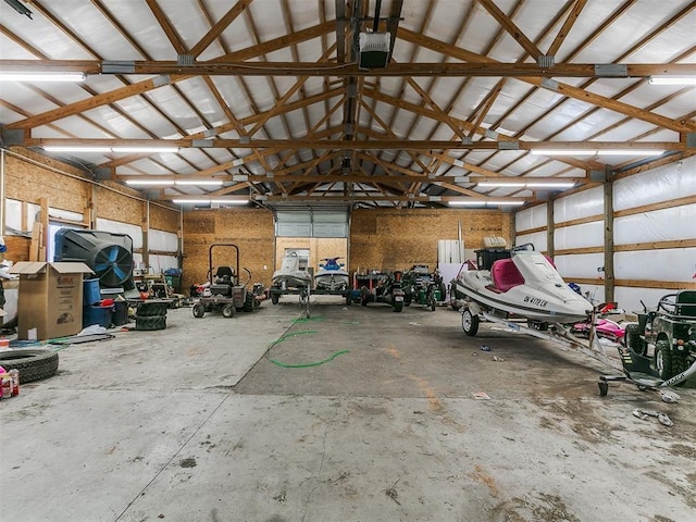 garage featuring metal wall