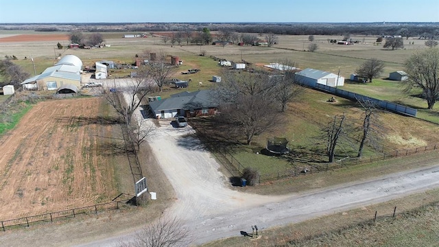 aerial view featuring a rural view