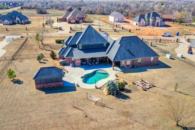 view of pool featuring a fenced in pool, a fenced backyard, and a patio