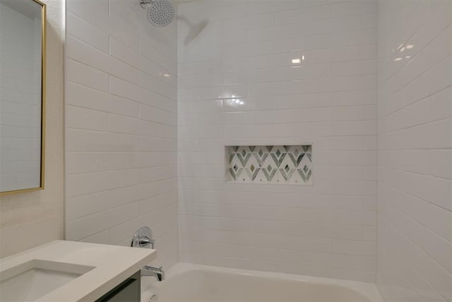 bathroom with shower / tub combination and vanity