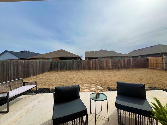 view of patio with a fenced backyard