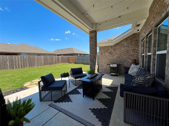16340 Cold Fire Rd, Oklahoma City, OK 73170 - view of patio featuring outdoor lounge area