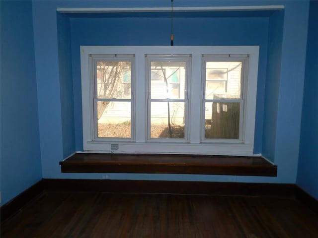 interior details featuring baseboards and wood finished floors