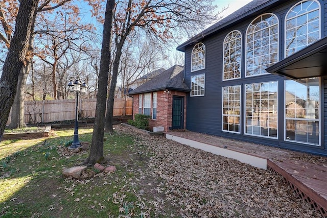 view of yard with fence