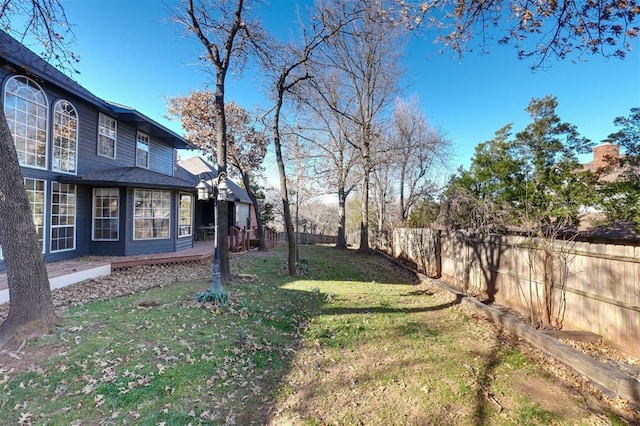 view of yard with fence