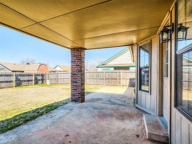 view of patio with a fenced backyard