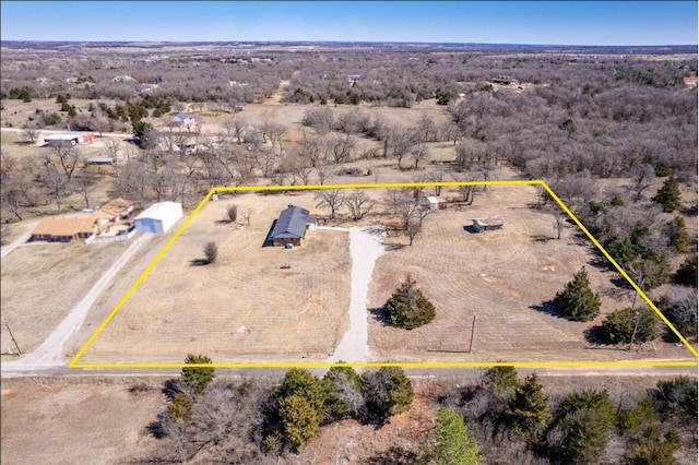 drone / aerial view featuring a rural view