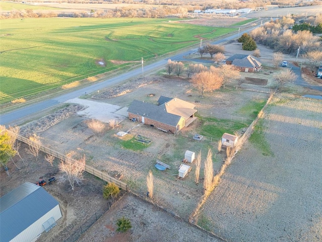 bird's eye view with a rural view