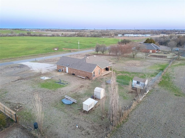 bird's eye view with a rural view