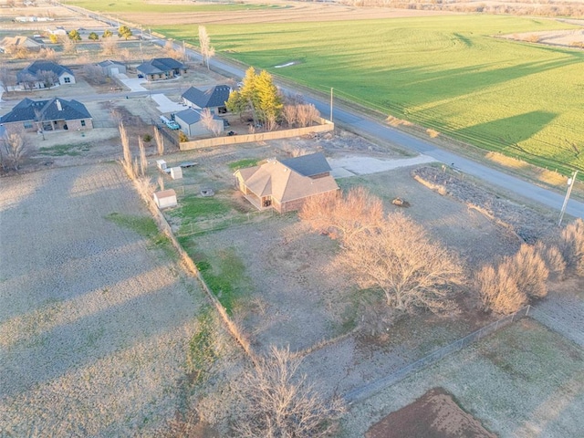 aerial view with a rural view