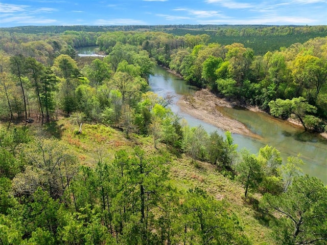 387 N Riverbend Rd, Smithville, OK 74957 - bird's eye view featuring a wooded view and a water view