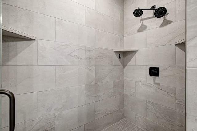 bathroom with a stall shower