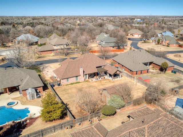 bird's eye view with a residential view